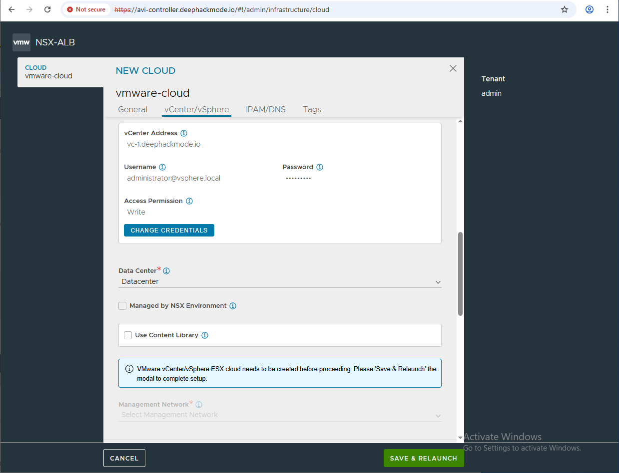 Configure the VMware Cloud 3 Configure the VMware Cloud 3