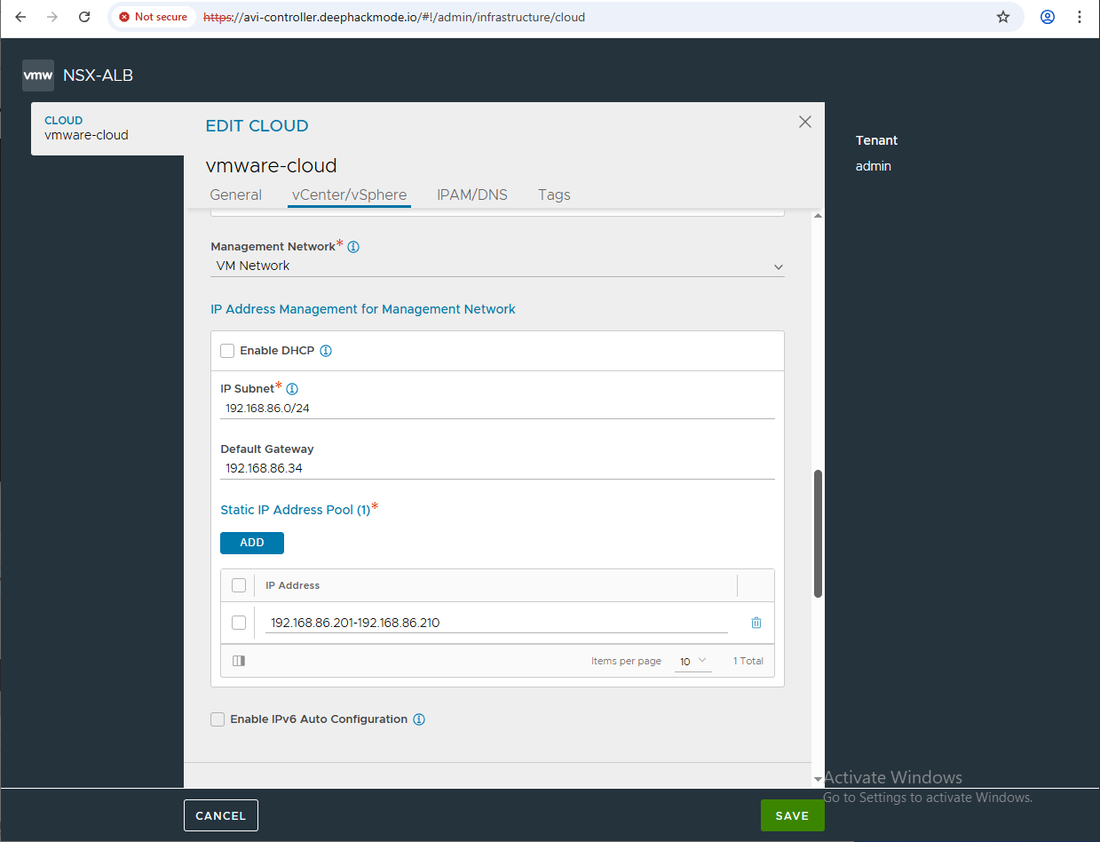 Configure the VMware Cloud 4 Configure the VMware Cloud 4