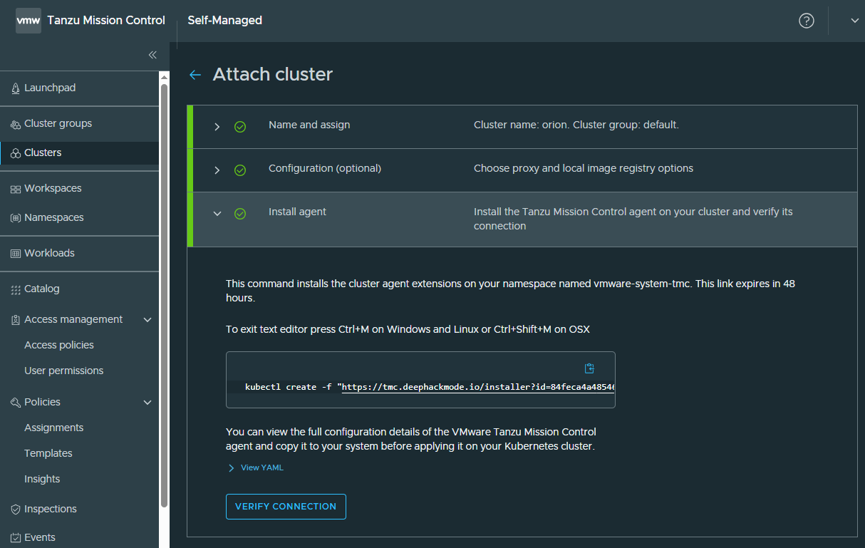 Attach Cluster Attach Cluster