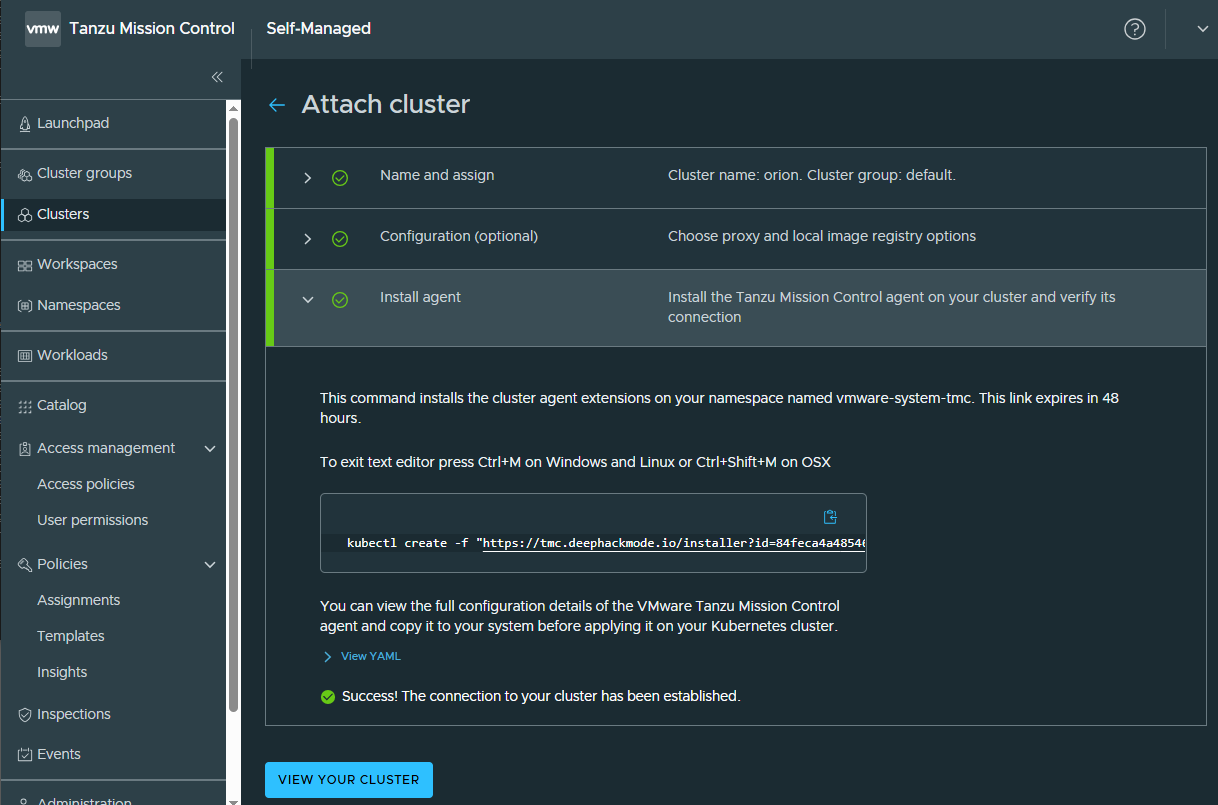 Attach Cluster Attach Cluster