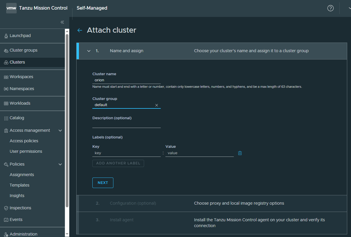 Attach Cluster Attach Cluster