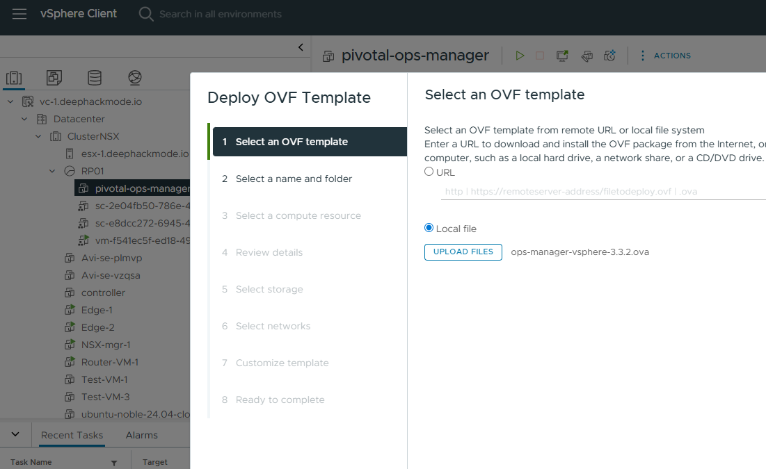 Deploy OVF Template