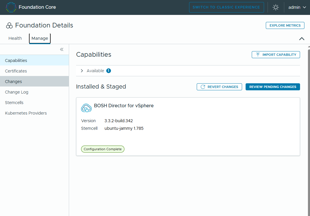 Capabilities page