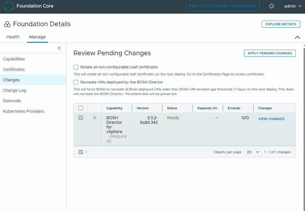 Apply Pending Changes