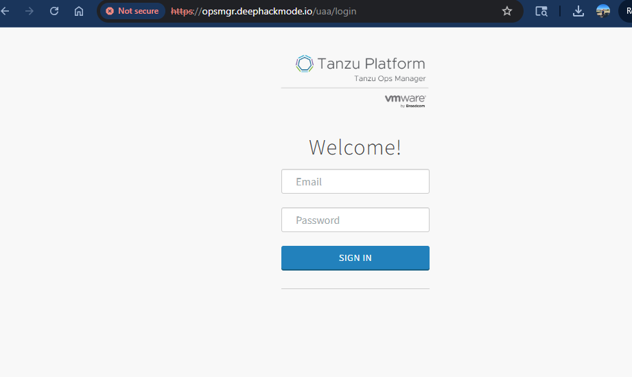 Ops Manager Login Page