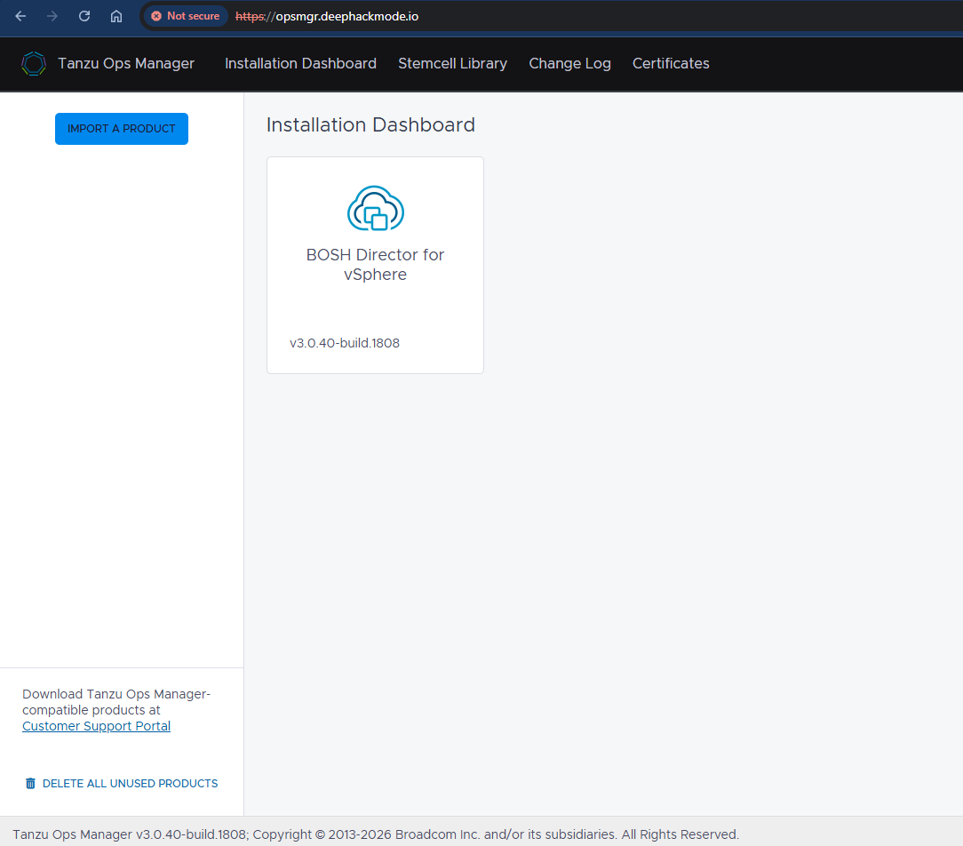 Ops Manager page
