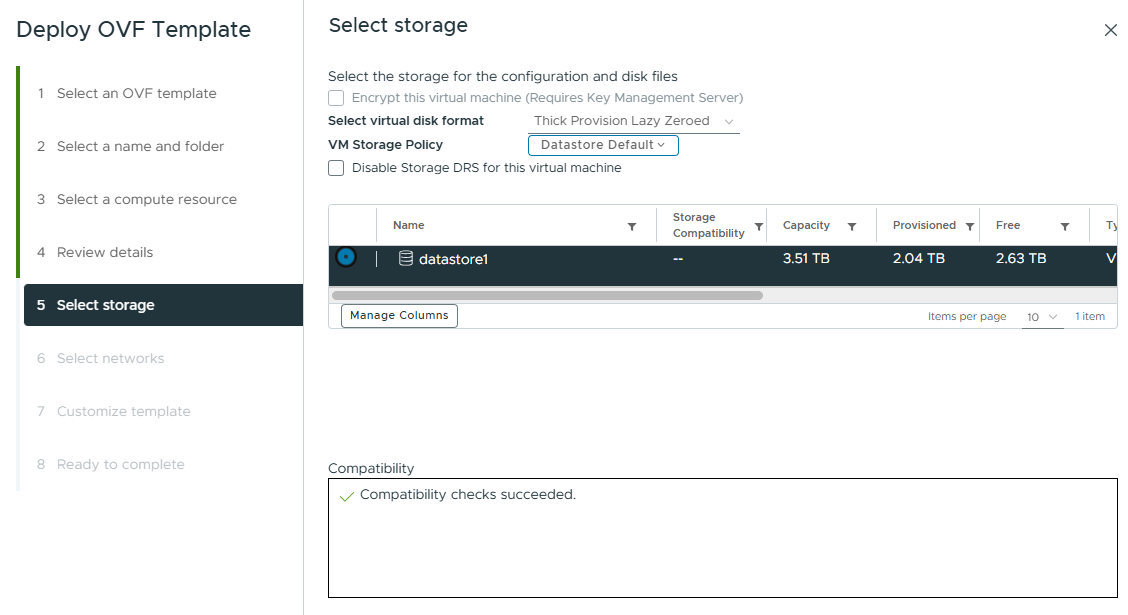 Select storage