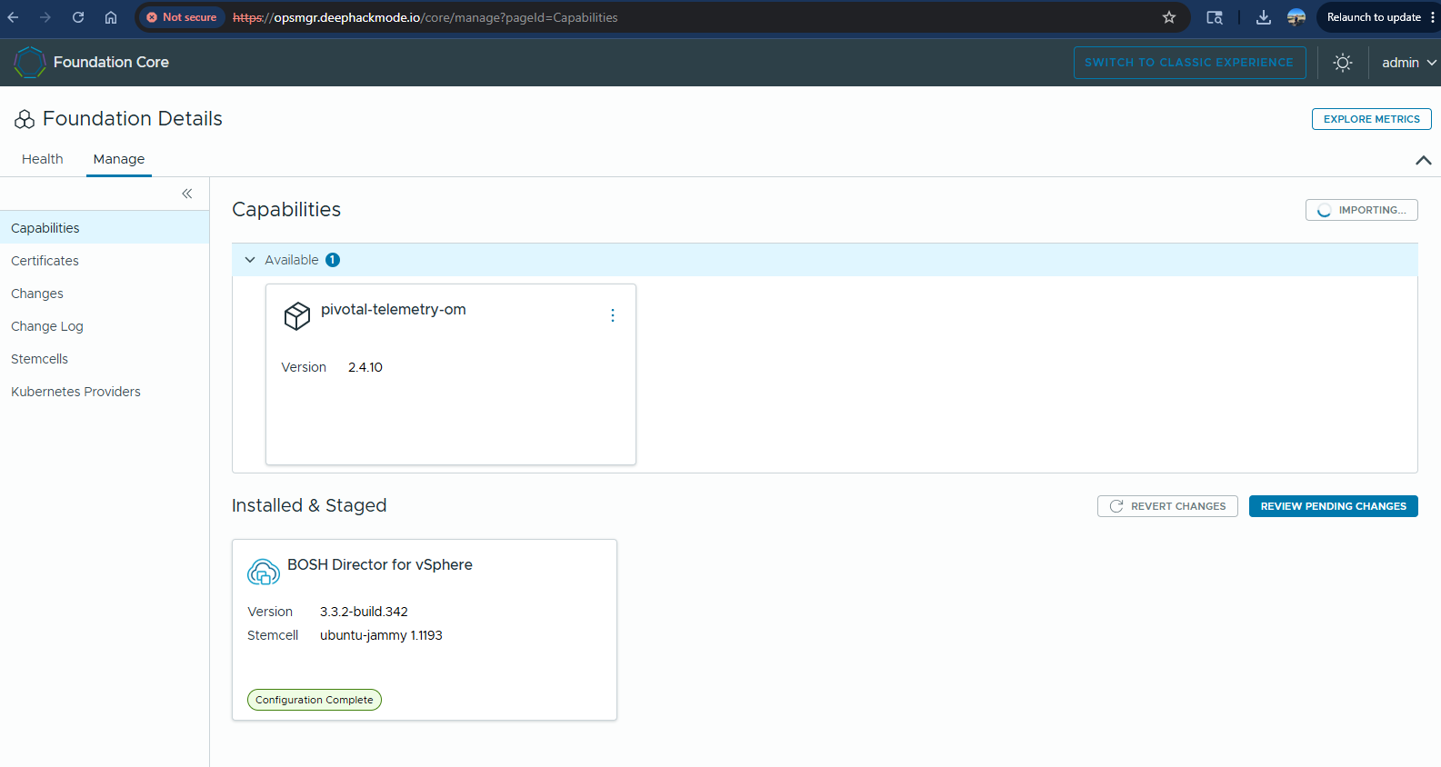 Importing in progress