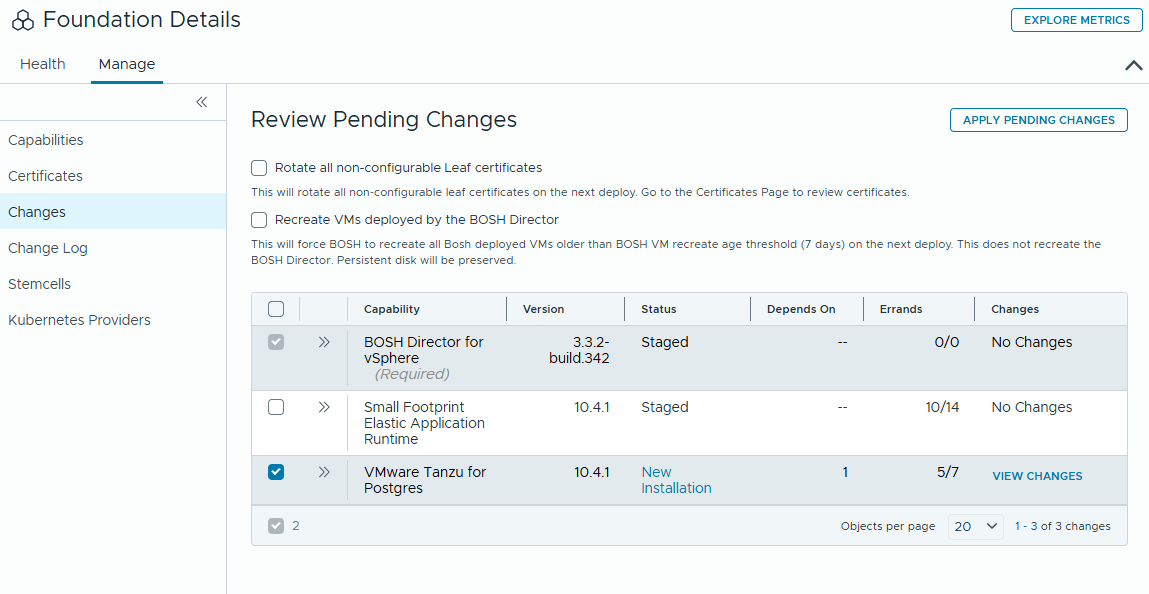 Apply Pending Changes