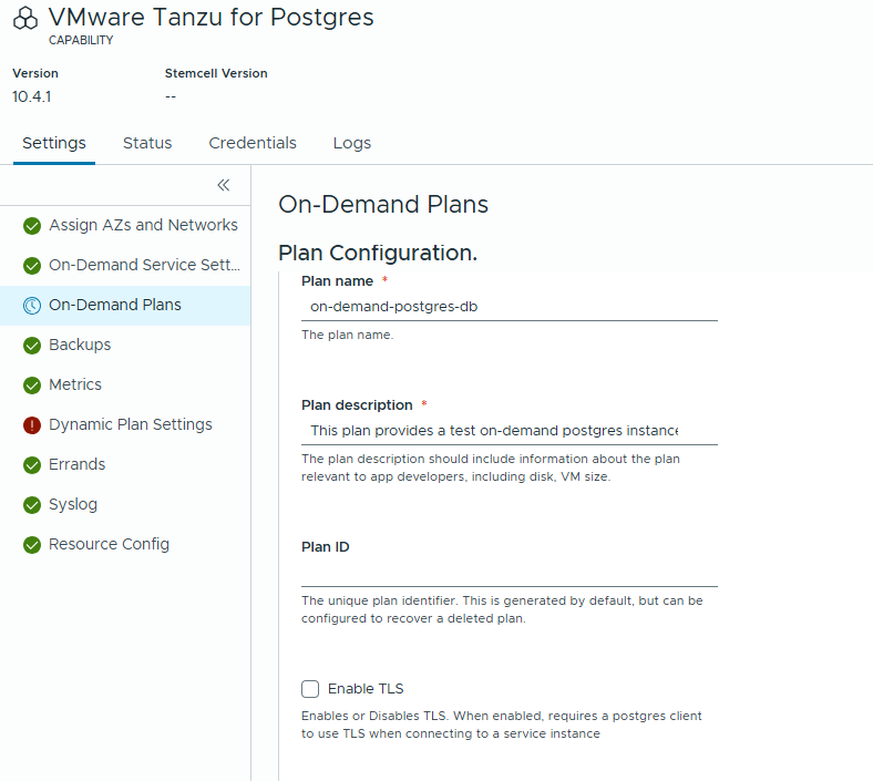 On-demand plan name