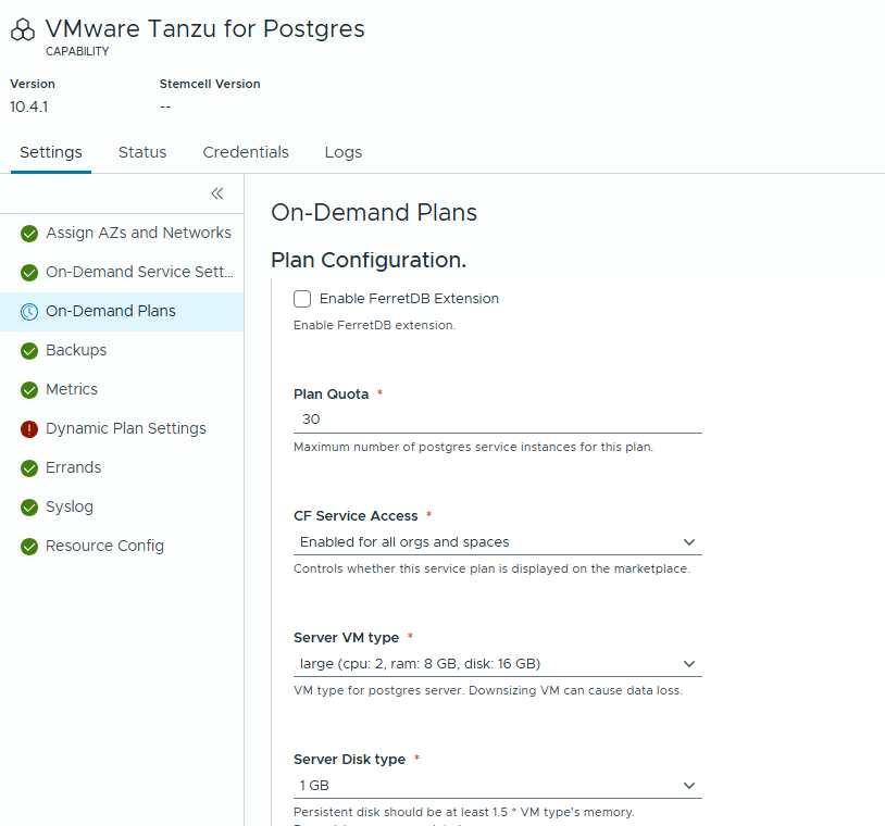 On-demand plan VM type